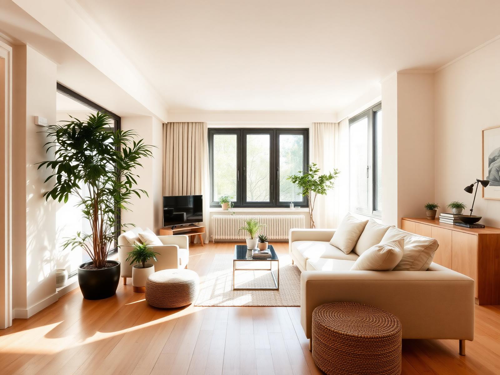 Modernes Airbnb Apartment mit warmem Licht